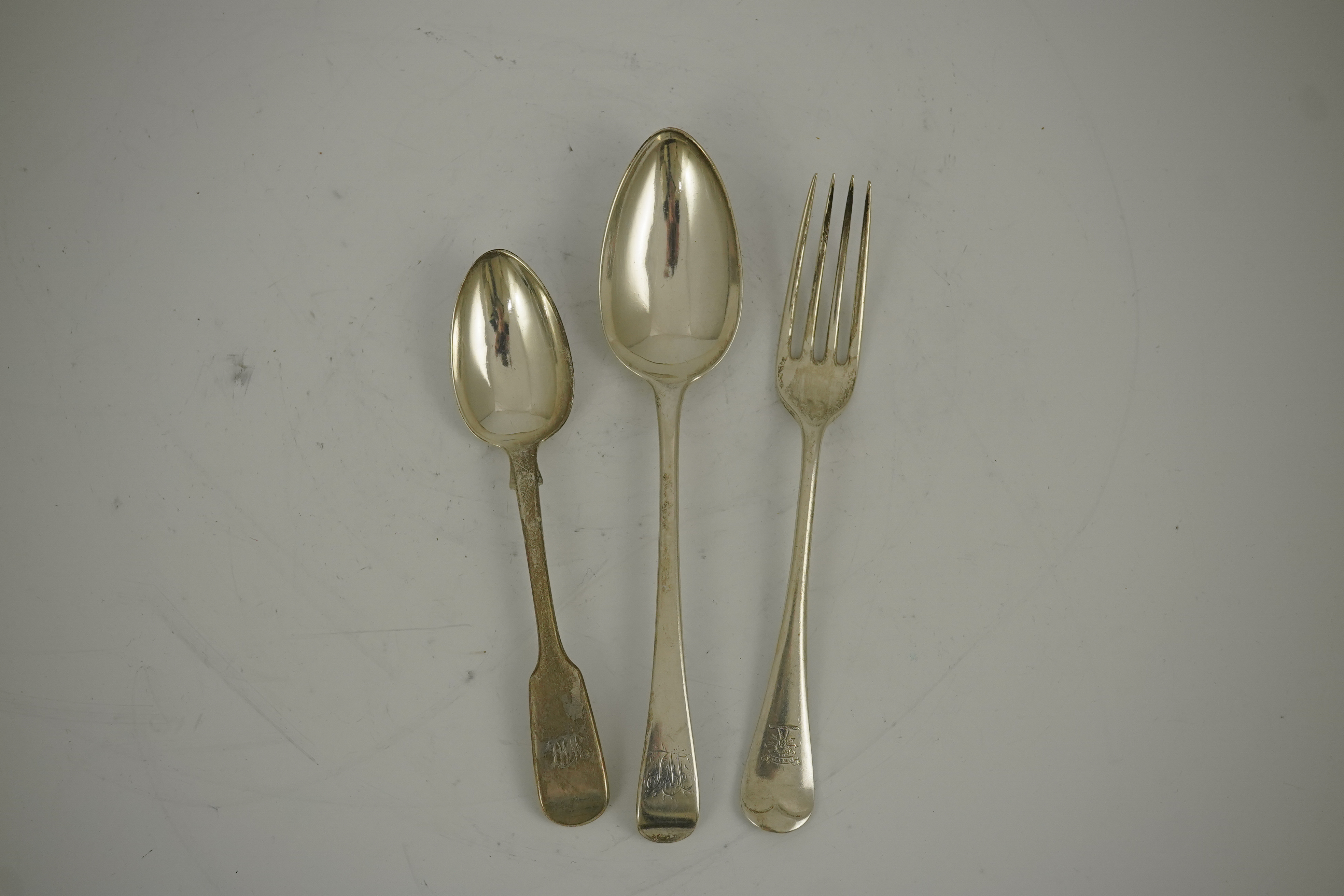 A quantity of assorted mainly 19th century and later silver flatware